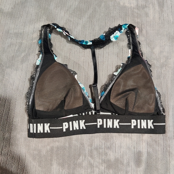 LAST CHANCE Like New PINK logo lace bralette - Picture 2 of 3
